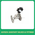 Sanitary flange pneumatic angle seat valves